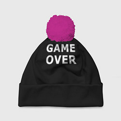 Шапка c помпоном Game over white logo