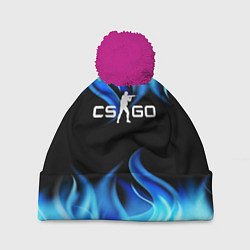 Шапка с помпоном CGGO blue flame, цвет: 3D-малиновый