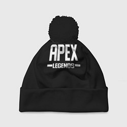 Шапка с помпоном Apex legends logo white, цвет: 3D-черный