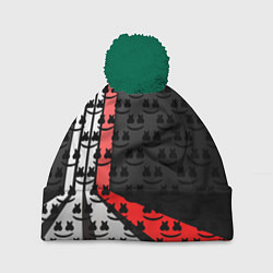 Шапка c помпоном Marshmello pattern