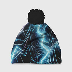 Шапка c помпоном Разряд молнии - неоновое свечение