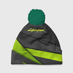 Шапка c помпоном Cyberpunk 2077 stripes line
