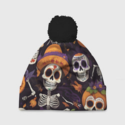 Шапка c помпоном Страшилки хэллоуин