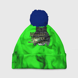 Шапка с помпоном Monster Hunter fire green, цвет: 3D-тёмно-синий