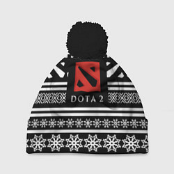 Шапка c помпоном Dota pattern game
