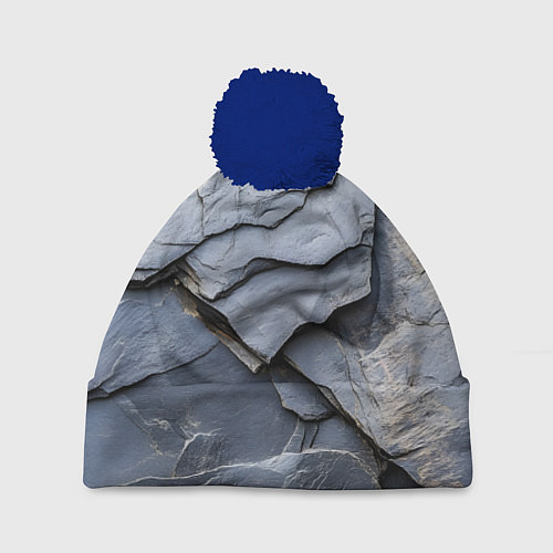 Шапка c помпоном Серая горная порода / 3D-Тёмно-синий – фото 1