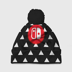 Шапка с помпоном Нинтендо лёд и пламя краски, цвет: 3D-черный