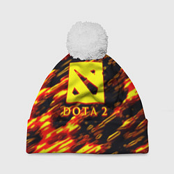 Шапка с помпоном DOTA2 огенный стиль текстура, цвет: 3D-белый