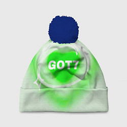 Шапка с помпоном Got7 сердце, цвет: 3D-тёмно-синий