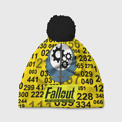 Шапка с помпоном Fallout pattern symbol, цвет: 3D-черный