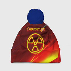 Шапка с помпоном Чернобыль лайт стрипсы, цвет: 3D-тёмно-синий