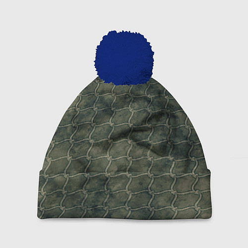 Шапка c помпоном Морская сеть / 3D-Тёмно-синий – фото 1