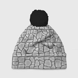 Шапка с помпоном Штукатурка, цвет: 3D-черный