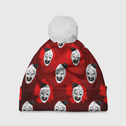 Шапка с помпоном Funny clown Art in blood, цвет: 3D-белый