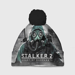 Шапка с помпоном Stalker 2 heart of Chornobyl radiation, цвет: 3D-черный