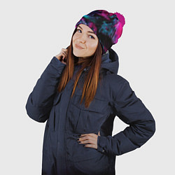 Шапка с помпоном Tekken neon colors, цвет: 3D-малиновый — фото 2