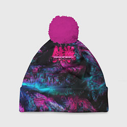 Шапка с помпоном Tekken neon colors, цвет: 3D-малиновый