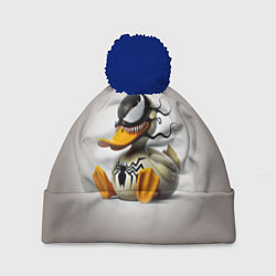 Шапка с помпоном Venom Duck - ai art fantasy, цвет: 3D-тёмно-синий