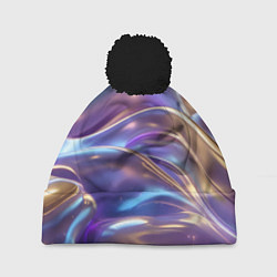 Шапка с помпоном Волны космические, цвет: 3D-черный