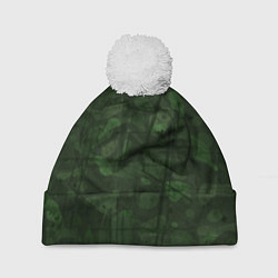 Шапка с помпоном Абстракция - strange camouflage, цвет: 3D-белый