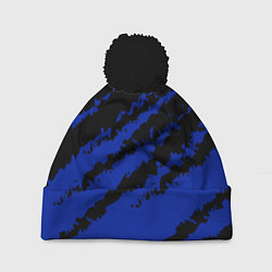 Шапка c помпоном The color is black and blue