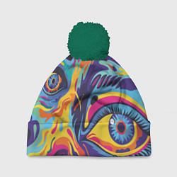 Шапка c помпоном Глаза вселенной