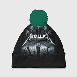 Шапка с помпоном Metallica thrash metal - gesture, цвет: 3D-зеленый