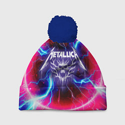 Шапка с помпоном Metallica - neon glow, цвет: 3D-тёмно-синий