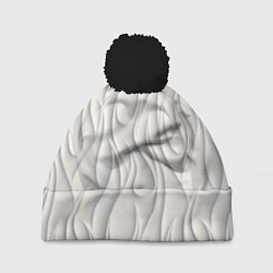 Шапка с помпоном Рельефный узор, цвет: 3D-черный