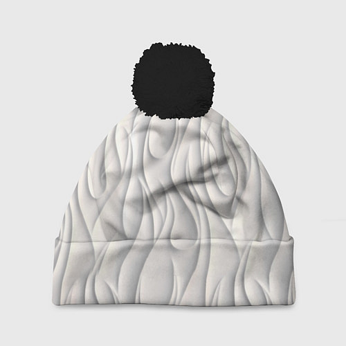 Шапка c помпоном Рельефный узор / 3D-Черный – фото 1