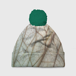 Шапка с помпоном Прожилки листика, цвет: 3D-зеленый