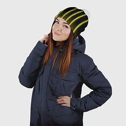 Шапка с помпоном Neon yellow, цвет: 3D-белый — фото 2