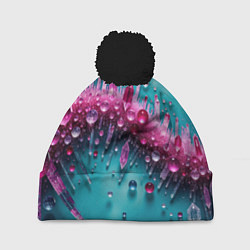 Шапка c помпоном Розовые кристаллы