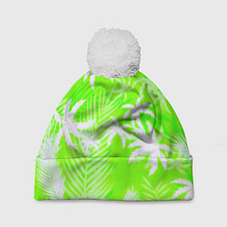 Шапка c помпоном Кислотные тропики