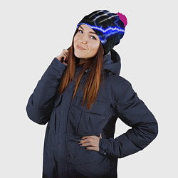 Шапка с помпоном Monster storm energy, цвет: 3D-малиновый — фото 2