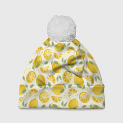 Шапка c помпоном Сочные лимоны - паттерн