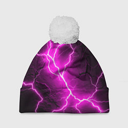 Шапка c помпоном The color is pink and black