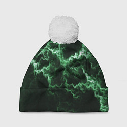 Шапка с помпоном Lightning green line, цвет: 3D-белый