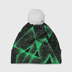 Шапка с помпоном A light green triangle with dots, цвет: 3D-белый