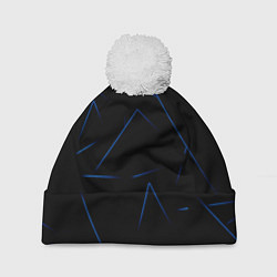 Шапка с помпоном Color blue line, цвет: 3D-белый