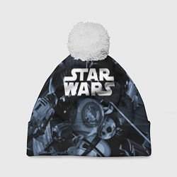 Шапка с помпоном Star wars персонажи из звездных войн, цвет: 3D-белый