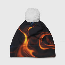 Шапка с помпоном The color is fire orange, цвет: 3D-белый