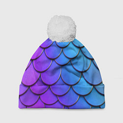Шапка с помпоном Градиент на чешуе, цвет: 3D-белый