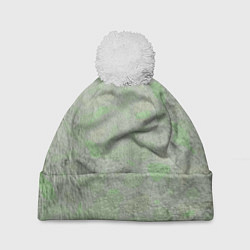 Шапка c помпоном Абстракция - green wall covered with moss