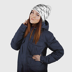 Шапка с помпоном Корюшка паттерн, цвет: 3D-белый — фото 2