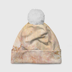 Шапка с помпоном Абстракция - yellow sad flower, цвет: 3D-белый