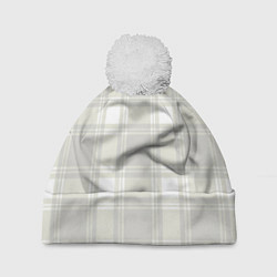 Шапка с помпоном Checked white completely, цвет: 3D-белый