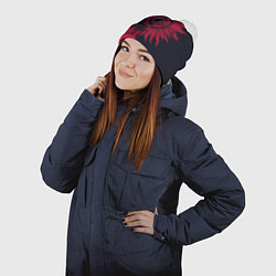 Шапка с помпоном Солнце красно-синее, цвет: 3D-белый — фото 2