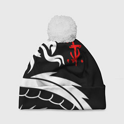 Шапка с помпоном Doom dragon steel, цвет: 3D-белый