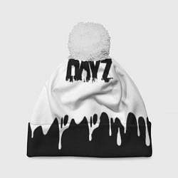 Шапка с помпоном DayZ краски подтёки, цвет: 3D-белый